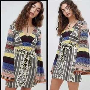 Free People Boho Aztec Sweater Dress
